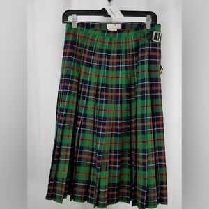 The Scotch House Women's Green Plaid Skirt SZ- 14 *vintage